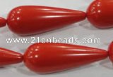 CTU1561 15.5 inches 14*40mm teardrop synthetic turquoise beads