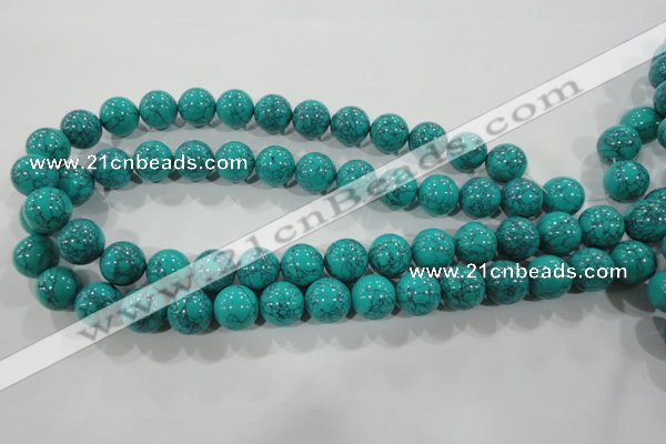 CTU1676 15.5 inches 14mm round synthetic turquoise beads
