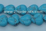 CTU199 16 inches 14*14mm heart imitation turquoise beads wholesale