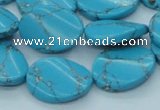 CTU203 16 inches 15*20mm twisted oval imitation turquoise beads