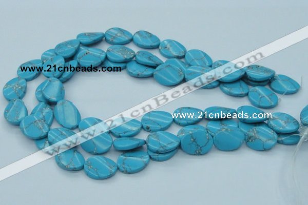 CTU203 16 inches 15*20mm twisted oval imitation turquoise beads