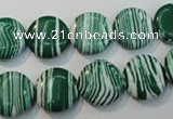 CTU2054 15.5 inches 16mm flat round synthetic turquoise beads