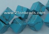 CTU206 16 inches 12*12mm cube imitation turquoise beads wholesale