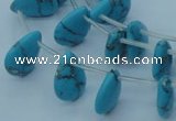 CTU207 16 inches 12*16mm flat teardrop imitation turquoise beads