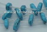 CTU208 16 inches 8*15mm horse eye imitation turquoise beads