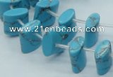 CTU210 16 inches 13*13mm flat column imitation turquoise beads