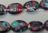 CTU2131 15.5 inches 13*18mm oval synthetic turquoise beads
