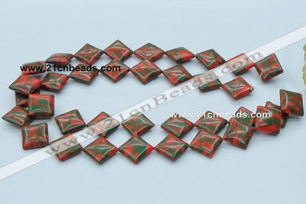CTU219 16 inches 16*16mm diamond imitation turquoise beads wholesale