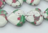 CTU228 16 inches 20*20mm heart imitation turquoise beads wholesale