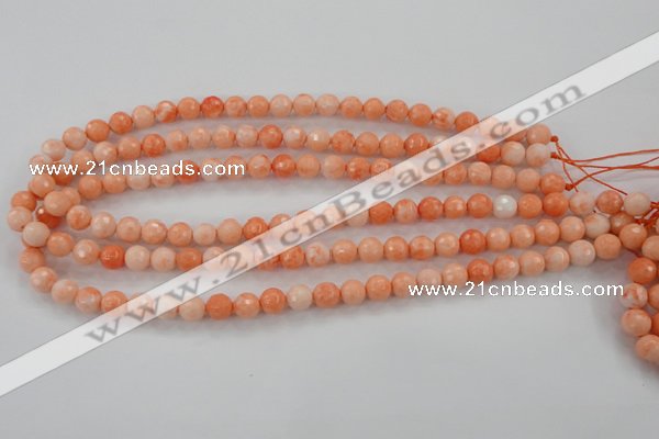 CTU2502 15.5 inches 8mm faceted round synthetic turquoise beads