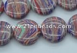 CTU252 16 inches 18mm flat round imitation turquoise beads wholesale
