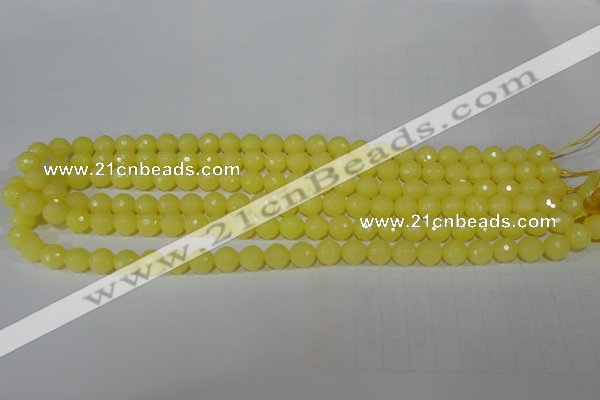 CTU2524 15.5 inches 6mm faceted round synthetic turquoise beads