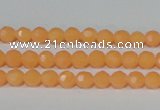 CTU2539 15.5 inches 4mm faceted round synthetic turquoise beads