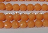 CTU2541 15.5 inches 8mm faceted round synthetic turquoise beads