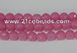 CTU2556 15.5 inches 6mm faceted round synthetic turquoise beads