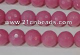 CTU2558 15.5 inches 10mm faceted round synthetic turquoise beads