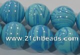 CTU2587 15.5 inches 18mm round synthetic turquoise beads
