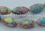 CTU262 16 inches 10*20mm rice imitation turquoise beads wholesale