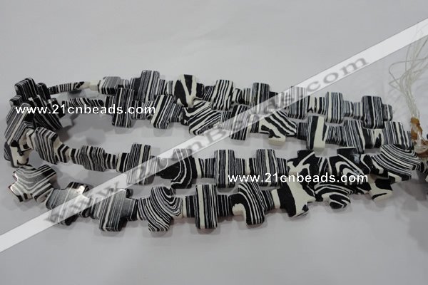 CTU2710 15.5 inches 20*20mm cross synthetic turquoise beads