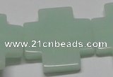 CTU2720 15.5 inches 30*30mm cross synthetic turquoise beads