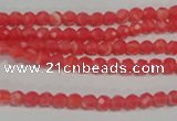 CTU2740 15.5 inches 4mm faceted round synthetic turquoise beads