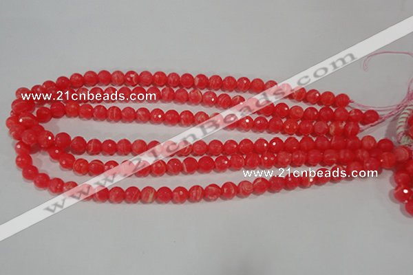 CTU2742 15.5 inches 8mm faceted round synthetic turquoise beads