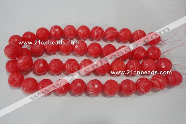 CTU2747 15.5 inches 18mm faceted round synthetic turquoise beads