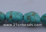 CTU31 15.5 inches 16*20mm freeform blue turquoise beads Wholesale