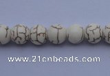 CTU34 15.5 inches 8mm round white turquoise strand beads Wholesale