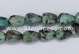 CTU443 15.5 inches 8*10mm faceted teardrop African turquoise beads wholesal