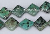CTU446 15.5 inches 12*12mm diamond African turquoise beads wholesale