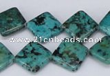 CTU447 15.5 inches 14*14mm diamond African turquoise beads wholesale
