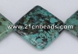 CTU450 15.5 inches 30*30mm diamond African turquoise beads wholesale