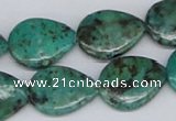 CTU453 15.5 inches 15*20mm flat teardrop African turquoise beads