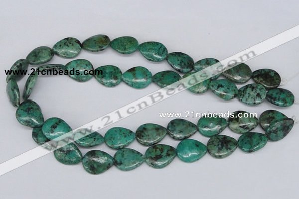 CTU453 15.5 inches 15*20mm flat teardrop African turquoise beads