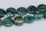 CTU456 15.5 inches 12mm flat round African turquoise beads wholesale