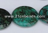 CTU459 15.5 inches 30mm flat round African turquoise beads wholesale