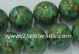 CTU609 15.5 inches 18mm round synthetic turquoise beads wholesale