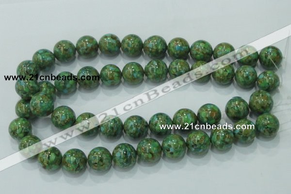 CTU609 15.5 inches 18mm round synthetic turquoise beads wholesale