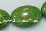 CTU624 15.5 inches 30*40mm oval synthetic turquoise beads wholesale