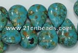 CTU628 16*25mm top-drilled teardrop synthetic turquoise beads