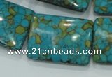 CTU636 15.5 inches 22*30mm rectangle synthetic turquoise beads