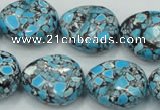 CTU668 15.5 inches 18*22mm nugget synthetic turquoise beads wholesale