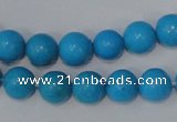 CTU824 15.5 inches 10mm round dyed turquoise beads wholesale