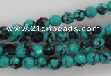 CTU931 15.5 inches 6mm faceted round synthetic turquoise beads