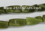 CTW138 15.5 inches 9*20mm twisted trihedron jade gemstone beads