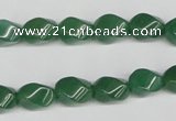 CTW152 15.5 inches 8*11mm twisted rice green aventurine beads