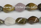 CTW159 15.5 inches 10*15mm twisted rice ocean agate gemstone beads