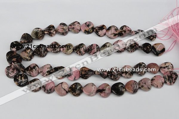 CTW24 15.5 inches 16mm twisted coin rhodonite beads wholesale
