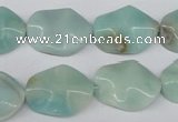 CTW301 15.5 inches 15*20mm wavy oval amazonite gemstone beads